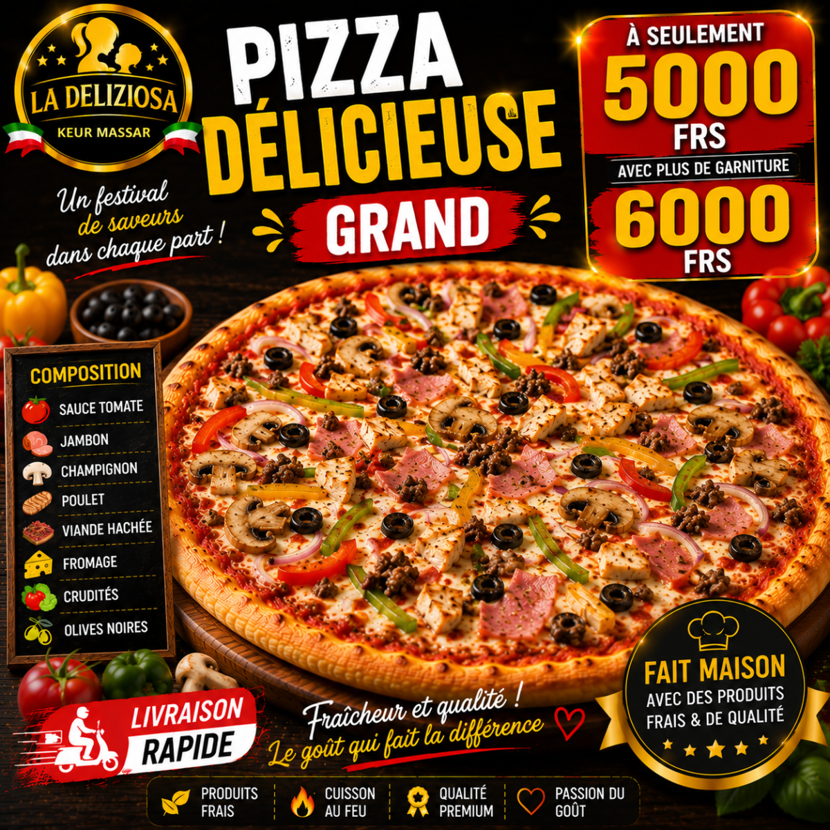 PIZZA DÉLICIEUSE GRAND