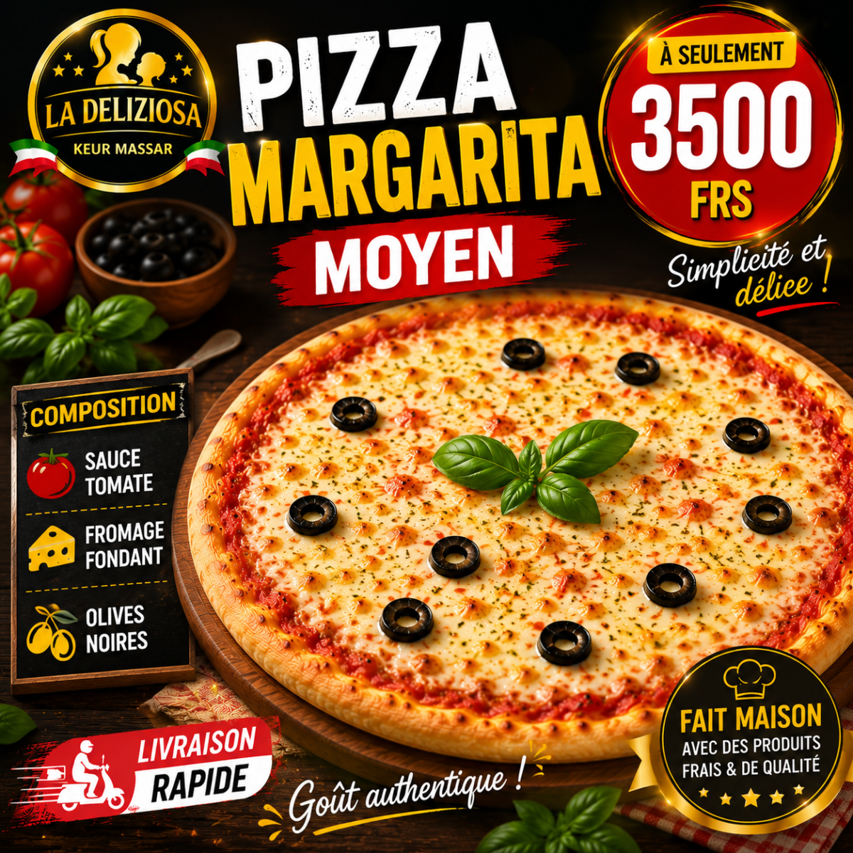 PIZZA MARGARITA MOYEN